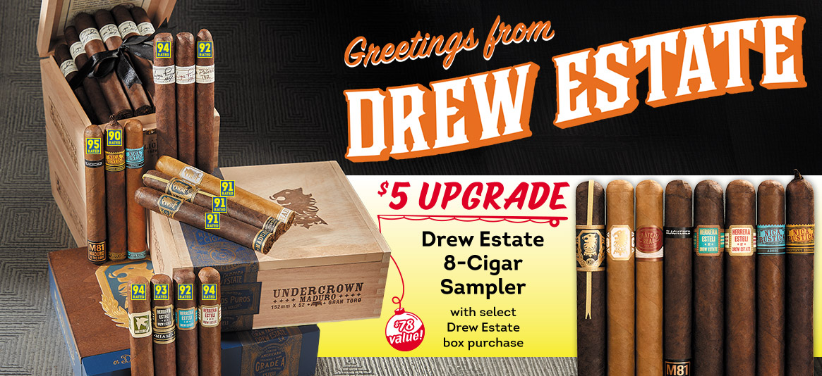 SCORE a Drew Estate 8-Cigar Sampler for just $5!