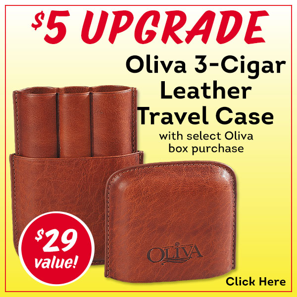 Upgrade to an Oliva 3-Cigar Leather Travel Case for only $5