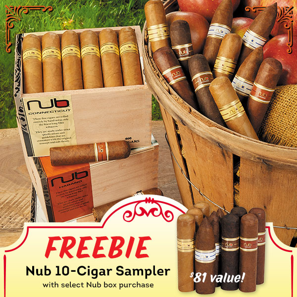 Get the Nub 10-Cigar Sampler for FREE!