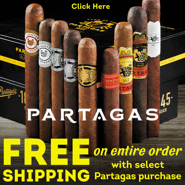 For a limited time only, enjoy FREE CI SHIPPING on your entire order with select Partagas box purchases!