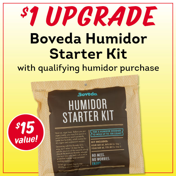 The Boveda Humidor Starter Kit is just $1 more!