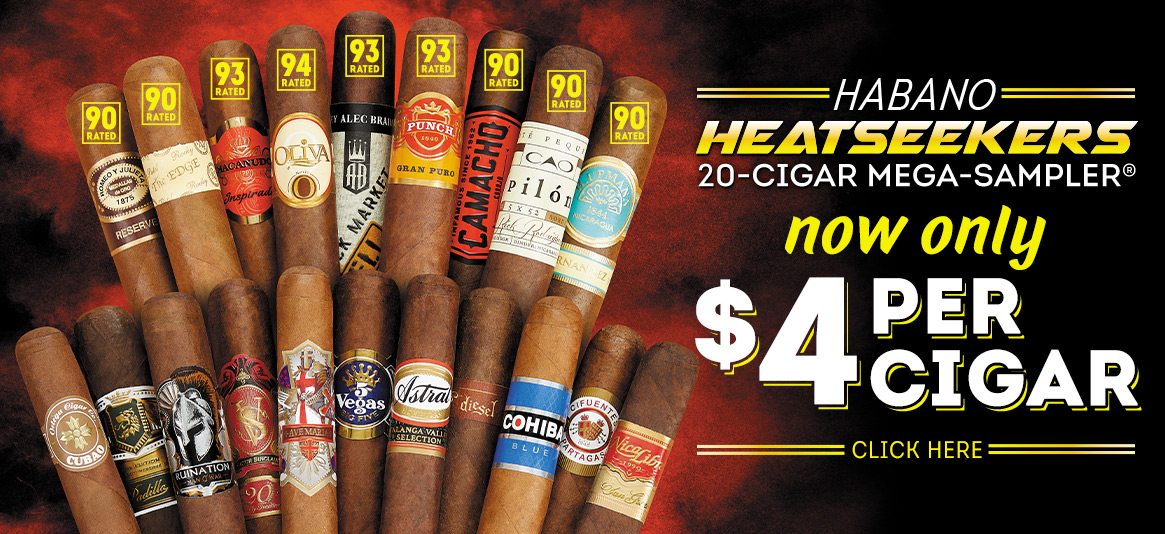 Pick up the Habano Heatseekers 20-cigar Sampler for just $4 per cigar!!