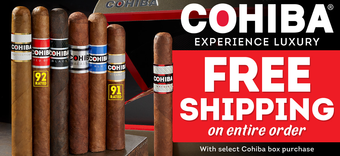 Enjoy FREE SHIPPING on your entire order with a select Cohiba box purchase!