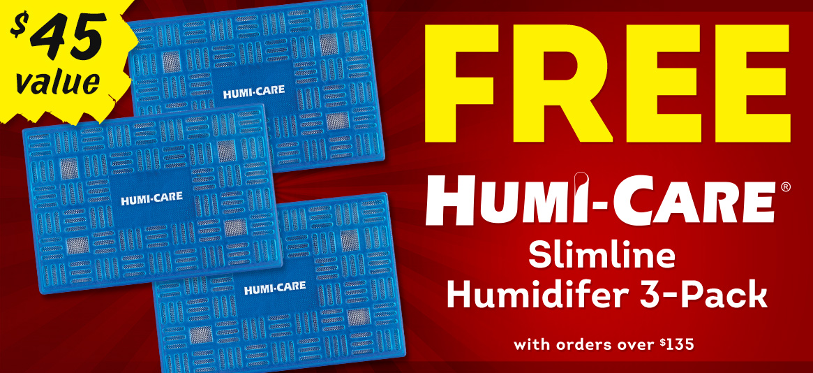 Score a FREE 3-Pack HUMI-CARE Slimlime Humidifier with an order over $135!