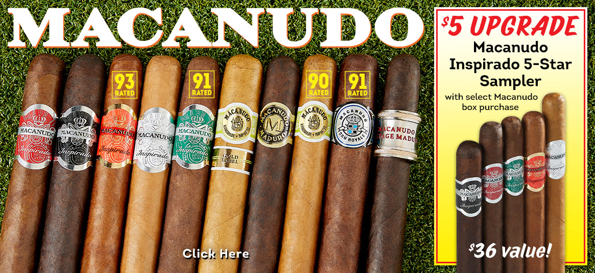 For a limited time only, add a Macanudo Inspirado 5-Star Sampler to your order for just $5 with the purchase of select boxes!