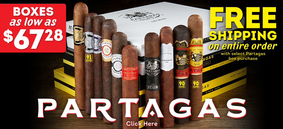 For a limited time, enjoy FREE CI SAVER SHIPPING with select Partagas box purchases!!