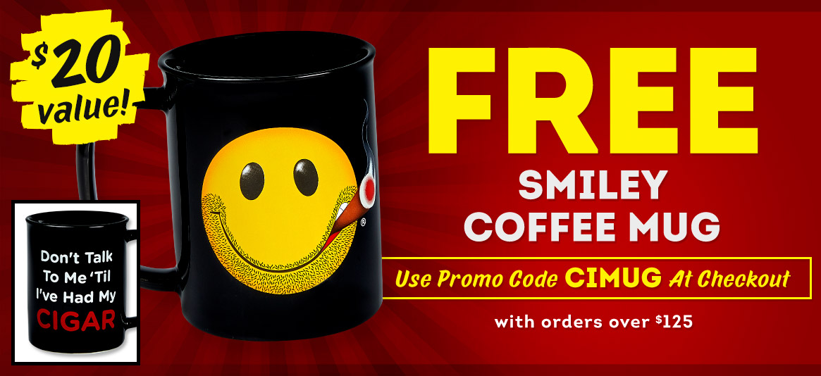Take home a FREE Smiley Coffee Mug with an order over $125!