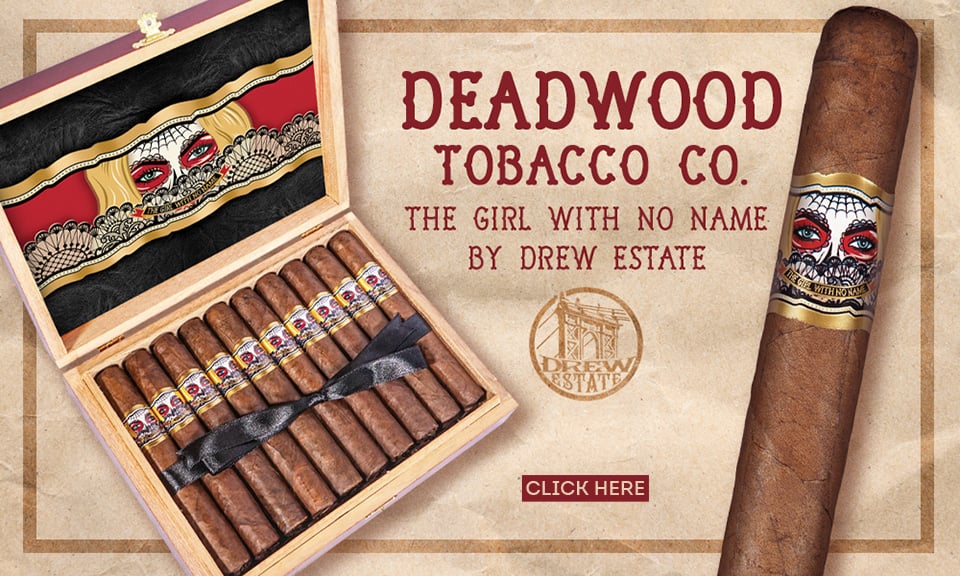 Deadwood girl with no name cigar by Drew Estate main banner