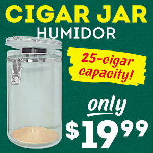 Store your premiums with the Cigar Jar Humidor for only $19.99