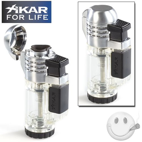Xikar Tech Triple-Flame Lighter - Clear 