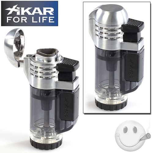 Xikar Tech Triple-Flame Lighter - Black 
