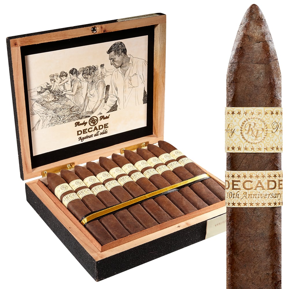 Nice condition keepsake or craft supply Rocky Patel Decade Cigar Box..