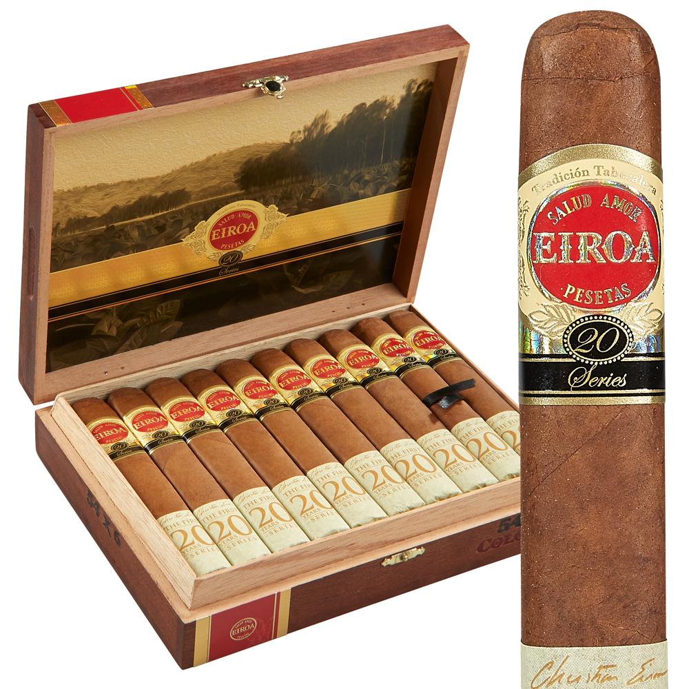 Eiroa The First 20 Years 54 x 6 Empty Wood Cigar Box 9.5 x 7 x 2