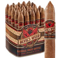 Devil's Weed Natural Brew Coffee Habano Belicoso (6.5"x52) Pack of 25