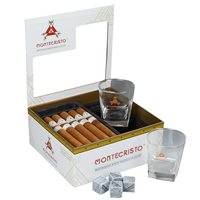 Montecristo White Cigars and Whiskey Glass Set  5 Cigars