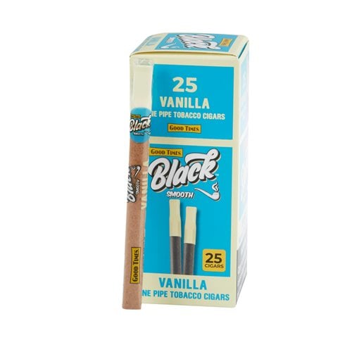 Good Times Black Tipped - Vanilla (Cigarillos) (4.2"x27) Box of 25