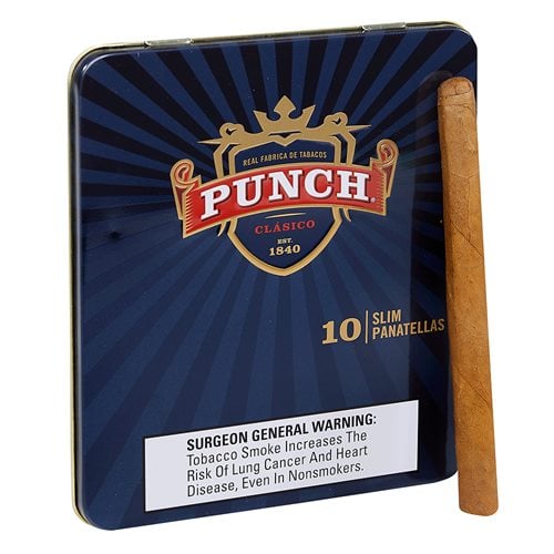 Punch Slim Panatellas (Cigarillos) (4.6"x29) Pack of 10