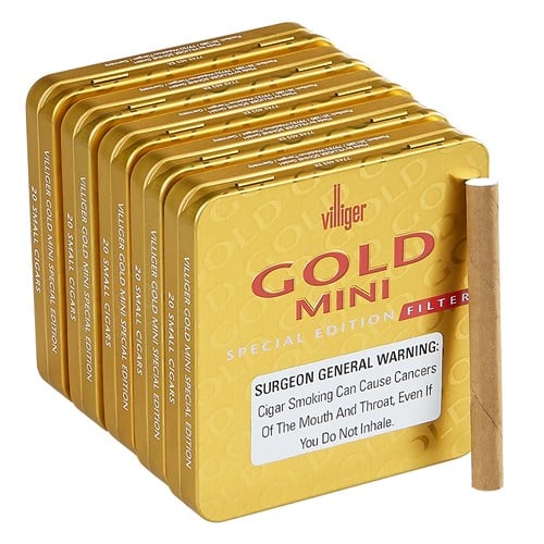 Villiger Mini Cigarillos Gold Filtered Machine Made Cigars