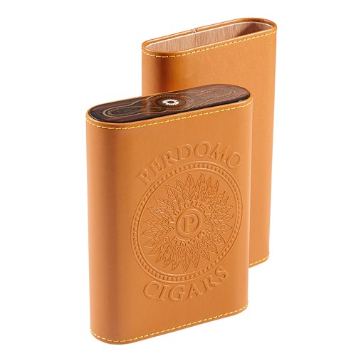 Perdomo Cigar Case - Orange/Wood 